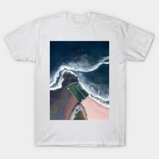 North Narrabeen Rockpool in Sydney Australia | Aerial Illustration T-Shirt